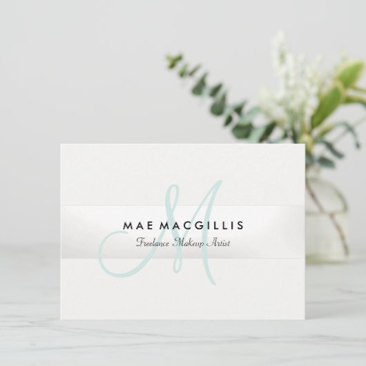 Menu Élégant Monogramme Silver Stripe Certificat cadeau (Debout devant)