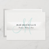 Menu Élégant Monogramme Silver Stripe Certificat cadeau (Devant / Derrière)