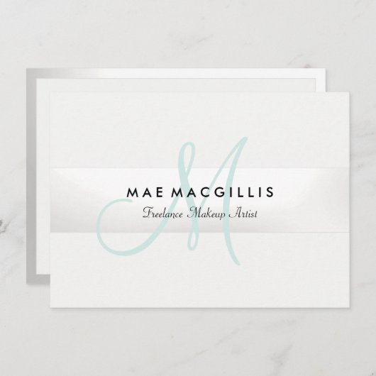 Menu Élégant Monogramme Silver Stripe Certificat cadeau (Devant / Derrière)