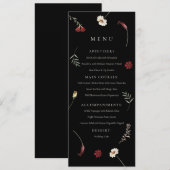 Menu Élégant Moody Automne Fleur sauvage Mariage d'auto (Devant / Derrière)