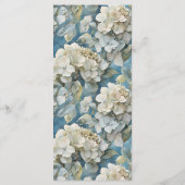 Menu Elégant moody bleu poussiéreux flores d'aquarelle (Dos)