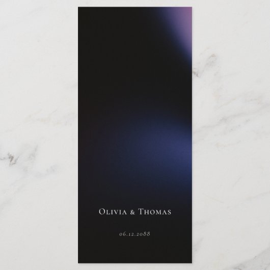 Menu Élégant Moody moderne Noir foncé violet Mariage (Dos)