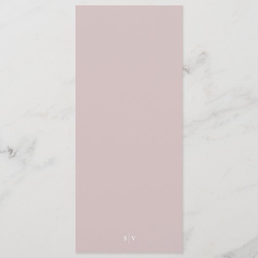 Menu Élégant Musk rose blanc Monogramme Mariage (Dos)
