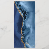 Menu Elegant Navy Blue and Gold Agate Wedding (Achterkant)