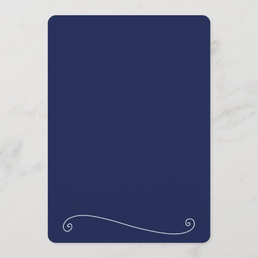 Menu Elegant Navy Blue and White Wedding (Achterkant)