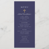 Menu Elegant Navy Blue Boy First Communion (Devant)