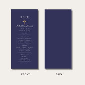 Menu Elegant Navy Blue Boy First Communion