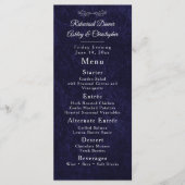 Menu Elegant Navy Blue White Rehearsal Dinner (Devant)