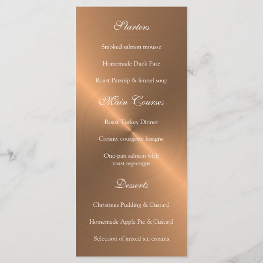 Menu Élégant Noël Rose (Dos)