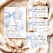Menu Élégant Nœud Bleu Ruban Coquette