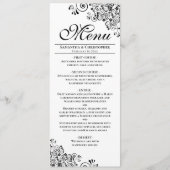 Menu Elégant noir & blanc Coins décoratifs Mariage (Devant)
