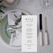Menu Elégant noir & blanc Mangeons Mariage de script
