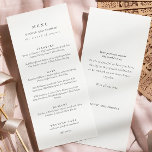 Menu Élégant noir blanc Script Mariage double côté<br><div class="desc">Élégant noir et blanc Script Mariage Menu Double face avec retour sur la carte</div>