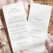 Menu Élégant noir blanc Script Mariage double côté