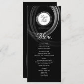 Menu Elégant noir et blanc avec anneau argenté (Devant / Derrière)