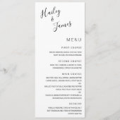 Menu Élégant noir et blanc Mariage moderne (Devant)