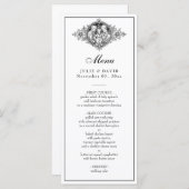 Menu Élégant noir et blanc Mariage religieux (Devant / Derrière)