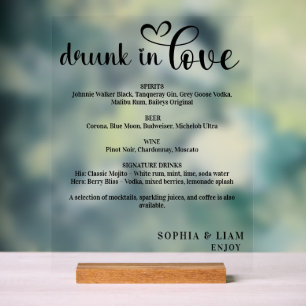 Menu Élégant Noir et Blanc pour un Mariage d'Amour
