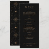 Menu Élégant Noir Or (Devant / Derrière)