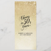 Menu Élégant Or 50e Anniversaire (Dos)