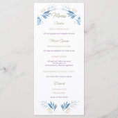 Menu Élégant Or Bleu Première Communion Sainte (Dos)