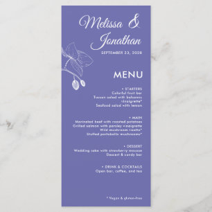 Menu Elégant orchidées romantique floral moderne mariag