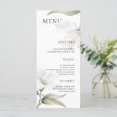 Menu Elegant Oriental Magnolia White Flower Wedding (Debout devant)