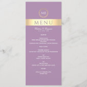 Menu Elegant Paars Wedding (Voorkant)