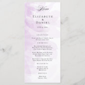 Menu Elegant Paarse Waterverf Wedding (Voorkant)