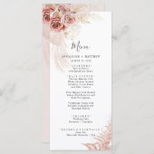 Menu Élégant Pampas Grass Terracotta Mariage moderne (Devant / Derrière)