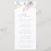 Menu Elegant Pastel Wildflower Garden Wedding (Devant)
