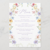 Menu Elegant Pastel Wildflower Garden Wedding (Devant)
