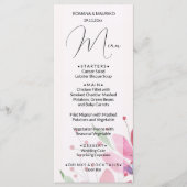 Menu Elégant Pays Aquarelle Art Floral Rose (Devant)