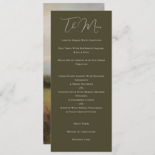 Menu Élégant paysage romantique Peinture Mariage vert
