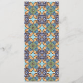 Menu Élégant phare Mariage mexicain blanc et bleu (Dos)