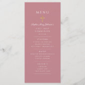 Menu Elegant Pink Girl First Communion (Devant)