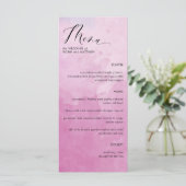 Menu Elegant Pink Hues Waterverf Wedding (Staand voorkant)