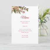 Menu Élégant Pins à fleurs aquarelle (Debout devant)