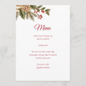 Menu Élégant Pins à fleurs aquarelle (Devant)