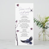 Menu Elegant Plum & Black Crow Halloween Party Dinner (Debout devant)