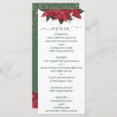Menu Elegant Poinsettia Green Kerstbruilding (Voorkant / Achterkant)