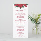 Menu Elegant Poinsettia Red Kerstmis (Staand voorkant)