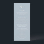 Menu Élégant Poudre bleu Mariage moderne<br><div class="desc">Menus de mariage élégants avec un design simple avec des polices de script et de serif.</div>