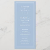 Menu Elegant Powder Blue Wedding (Devant)