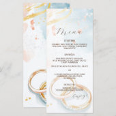 Menu élégant printemps bagues d'or Mariage (Devant / Derrière)