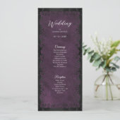Menu Elegant purple Gothic Wedding Program (Debout devant)