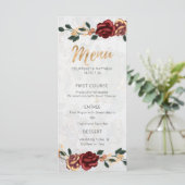Menu Elegant - Red Roses Gold - Gegevens (Staand voorkant)