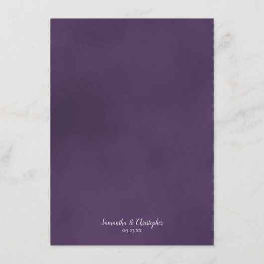 Menu Élégant reflet Améthyste Rose violet Mariage (Dos)
