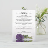 Menu Élégant reflet Améthyste Rose violet Mariage (Debout devant)