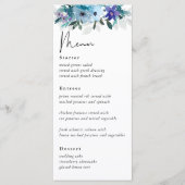 Menu Elégant ressort bleu pourpre pourpre mariage (Devant)